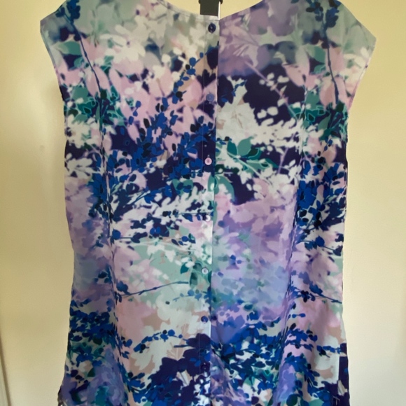 Talbots Purple Patterned Blouse - Picture 2 of 4